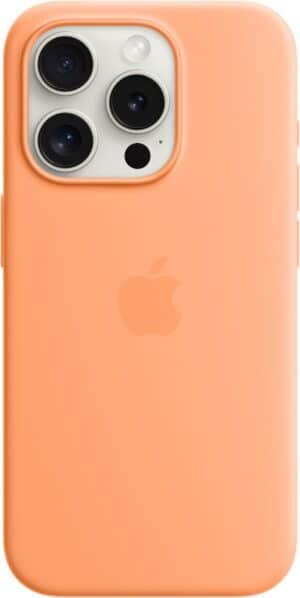Apple Silikon Case mit MagSafe für iPhone 15 Pro sorbet orange