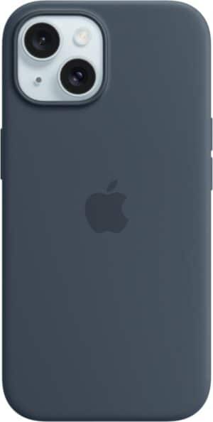 Apple Silikon Case mit MagSafe für iPhone 15 sturmblau