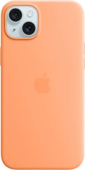 Apple Silikon Case mit MagSafe für iPhone 15 Plus sorbet orange