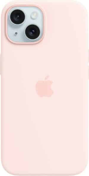 Apple Silikon Case mit MagSafe für iPhone 15 hellrosa
