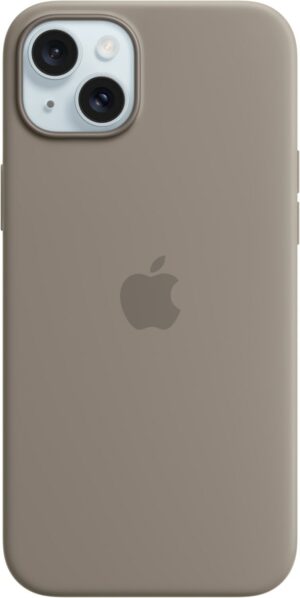 Apple Silikon Case mit MagSafe für iPhone 15 Plus tonbraun