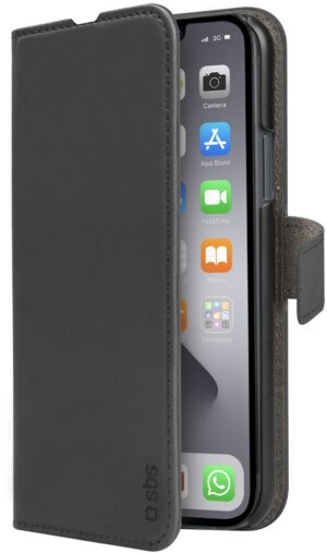 sbs Wallet Bookcase Handy-Klapptasche für iPhone 13 schwarz