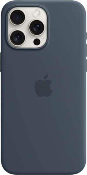 Apple Silikon Case mit MagSafe für iPhone 15 Pro Max sturmblau