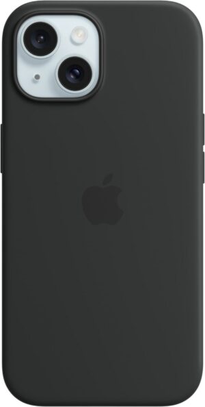 Apple Silikon Case mit MagSafe für iPhone 15 schwarz