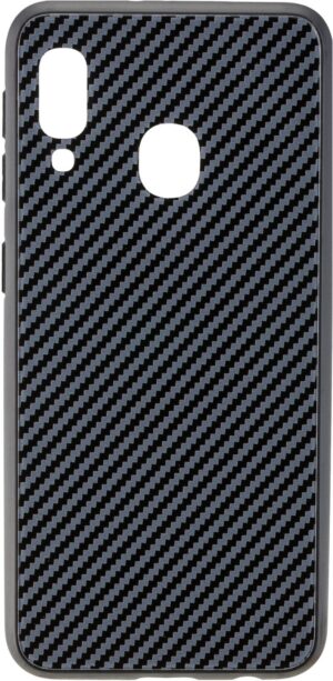 Commander Glas Back Cover CARBON Design für A202 Galaxy A20e schwarz