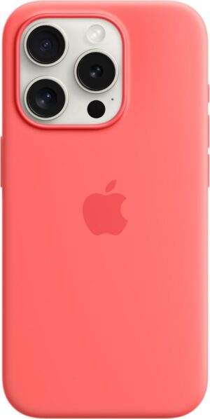 Apple Silikon Case mit MagSafe für iPhone 15 Pro guave