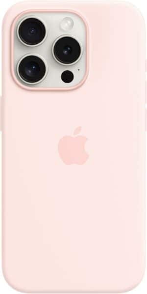 Apple Silikon Case mit MagSafe für iPhone 15 Pro hellrosa