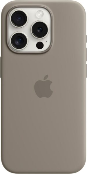 Apple Silikon Case mit MagSafe für iPhone 15 Pro tonbraun