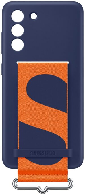 Samsung Silicone Cover mit Strap für Galaxy S21 FE 5G navy